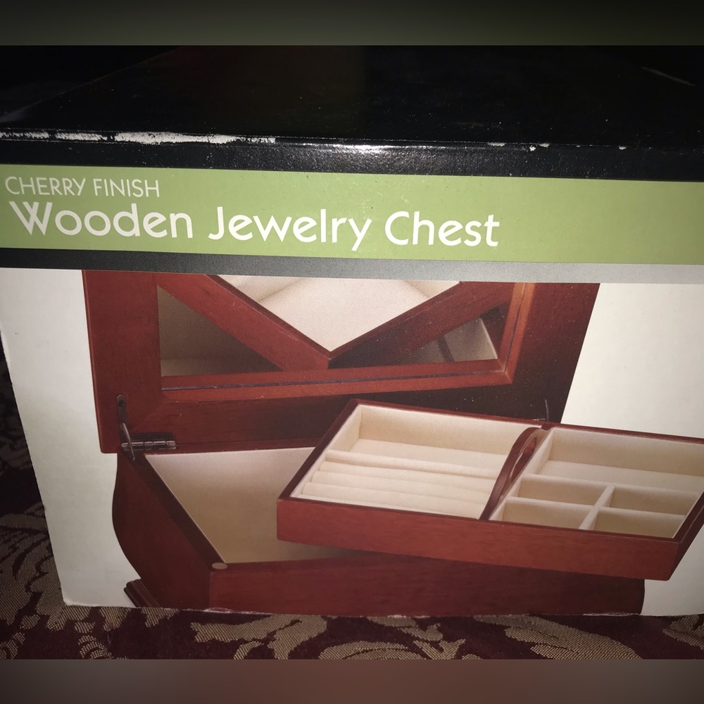 Cherry Wood Finished Jewelry Box *Price Firm* - Picture 2 of 8